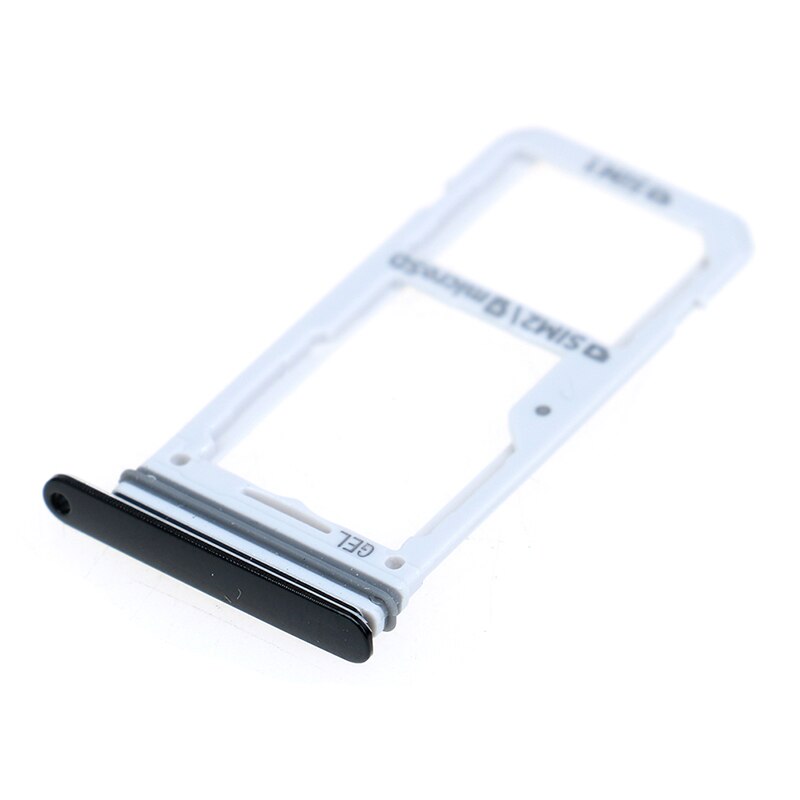 1 Unidad de Soporte de tarjeta Sim Dual bandeja de ranura para Galaxy S8 S8 + ranura para tarjeta SIM Adaptador de soporte de bandeja de tarjeta SD: Negro