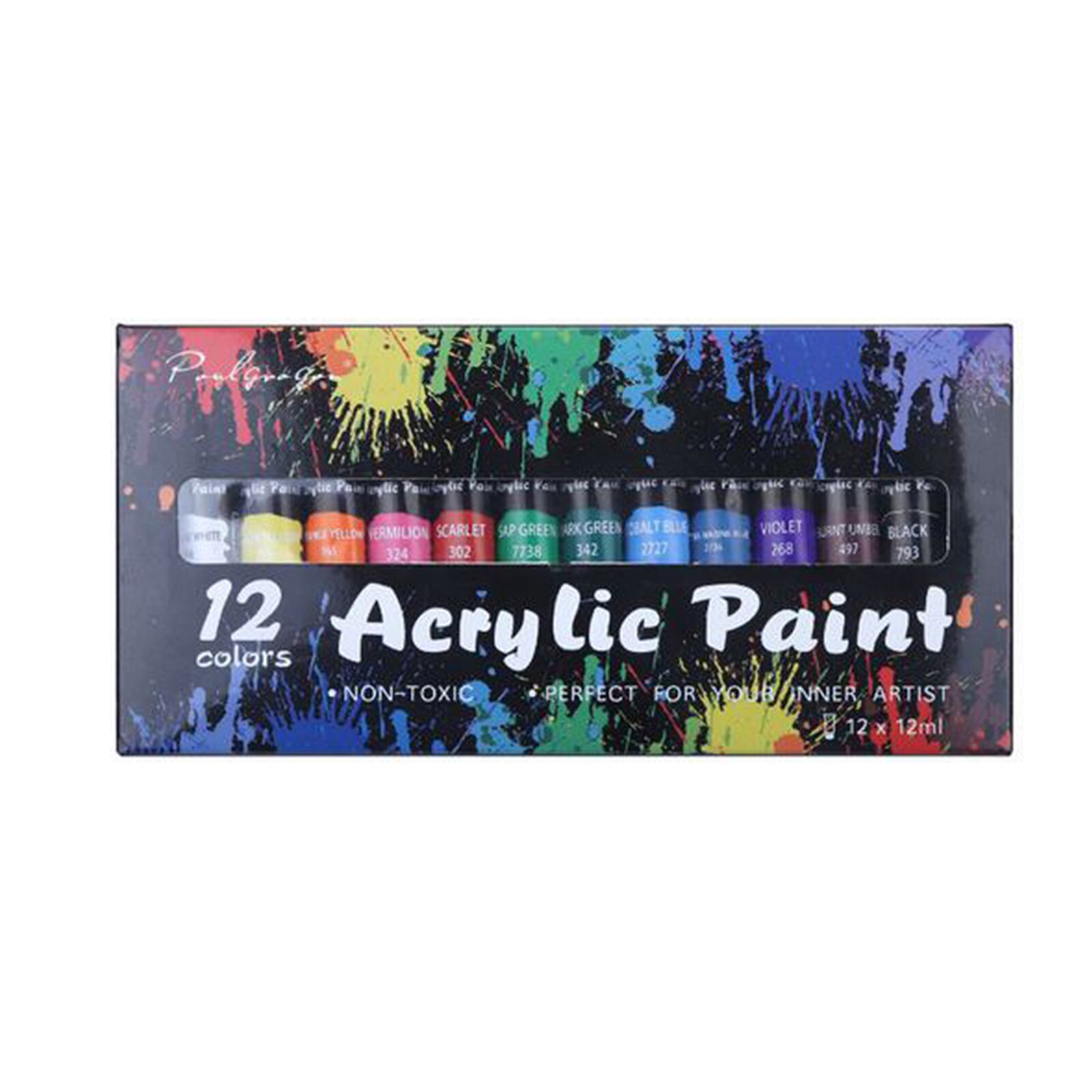 12/24 Color Acrylic Paint Set Home DIY Painting Drawing Pigment Art For Craft Artist 12ml Tubes: 12pcs