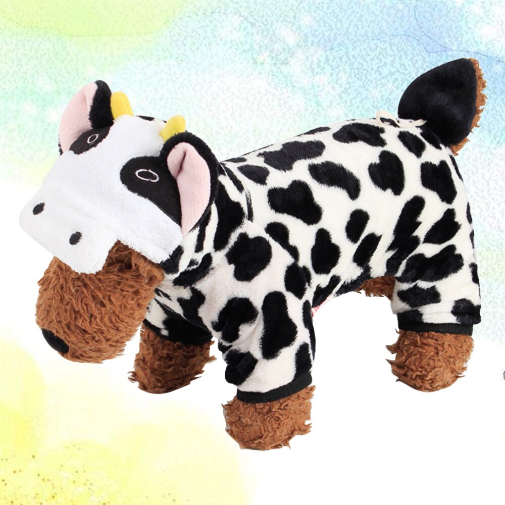 Dog Cow Costume Adorable Puppy Clothing Cow Style Hoodie and Comfortable Jumpsuits for Small Dog(XL): XS