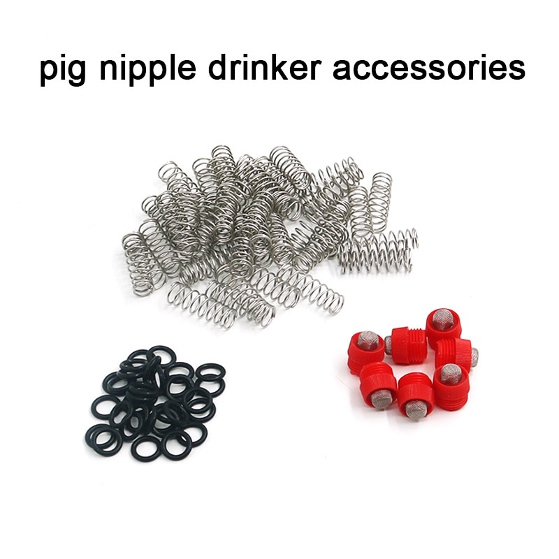 Pig drinknippel accessoires red cap rubber ring rvs lente voor veehouderijbedrijf automatische drinkwater