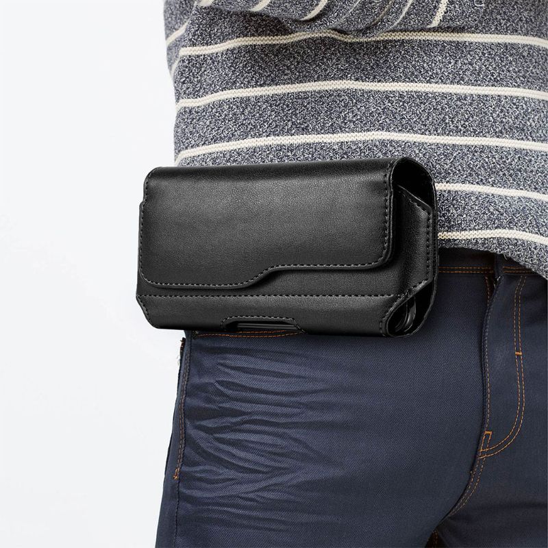 Horizontale Lederen Riem Case Holster Pouch Sleeve Telefoon Houder Voor Mannen Reizen Outdoor