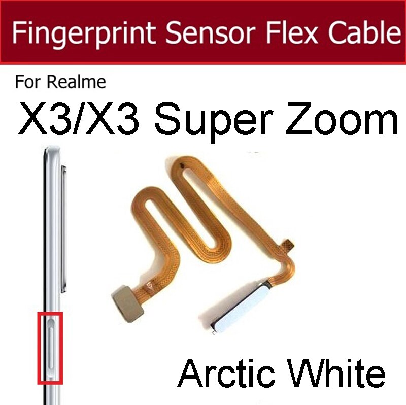 Fingerabdruck Sensor Heimat Taste Schlüssel berühren Ich würde biegen Kabel Für OPPO Realme X50 Meister X50M X50T X Lite X3 Super Zoomen Ersatzteile: X3 Super   Weiß
