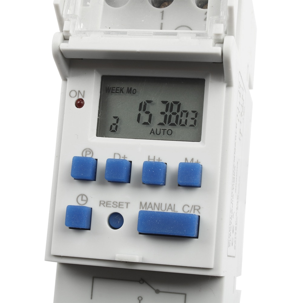 Nytype 220v digital lcd strøm timer programmerbar tidsbryter relé  tp8 a 16 uke timer uten batteri stabil timer