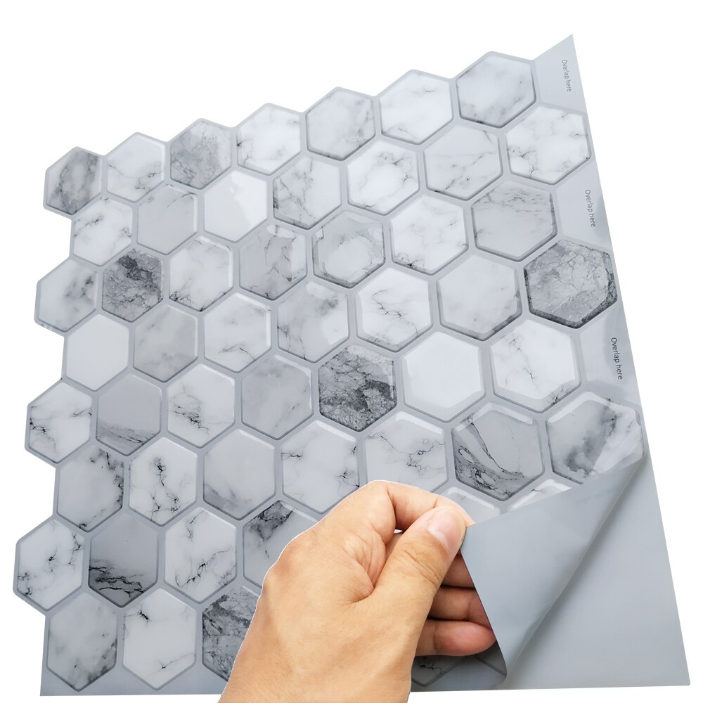 Kjøkken selvklebende mosaikk veggdekal t-bane skrell og stikk backsplash vinyl fliser klistremerker