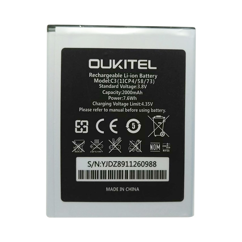 1 Pcs 2000 Mah Oukitel C3 Telefoon Batterij Voor Oukitel C3 C 3 Telefoon Batterij + Tracking nummer