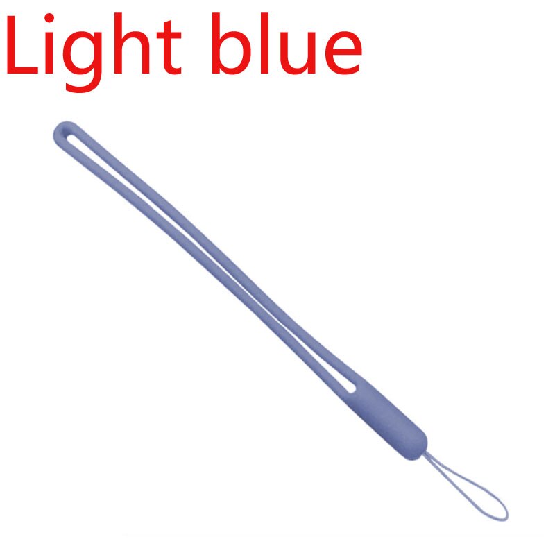 Korte Siliconen Mobiele Telefoon Lanyard Houder Telefoon Pols Bandjes Lanyards Sleutelhanger riem Id-kaart Gym USB Badge Koord Opknoping Touw: Light Blue