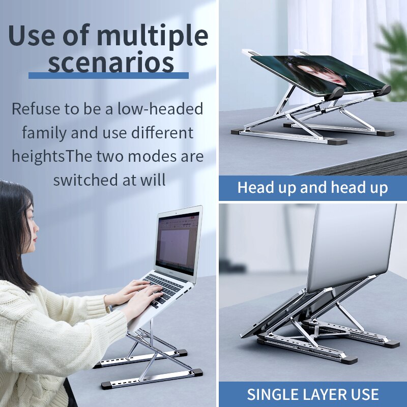 Adjustable Laptop Stand Aluminum For Macbook Foldable Computer PC Tablet Support Notebook Stand TableLaptop Holder Cooling pad