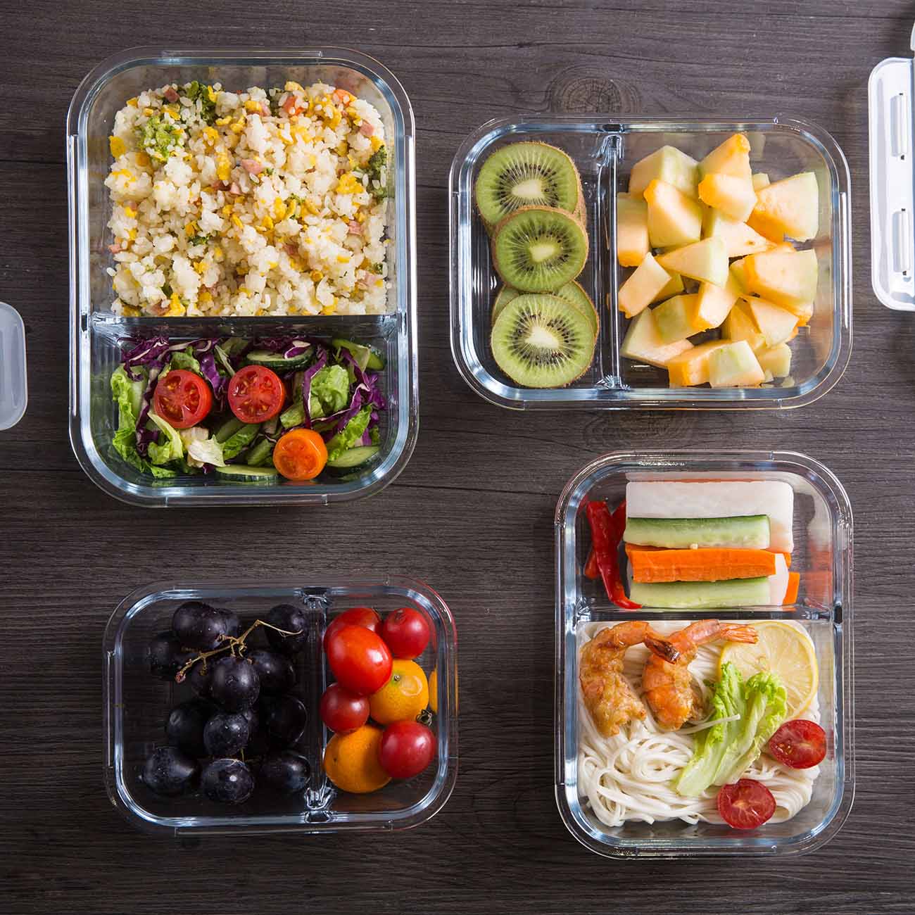 1500ML Glass Lunch Box Microwave Oven Heating Refrigerated Sealed Leakproof Food Container Box Transparent Bowl With Lid Crisper