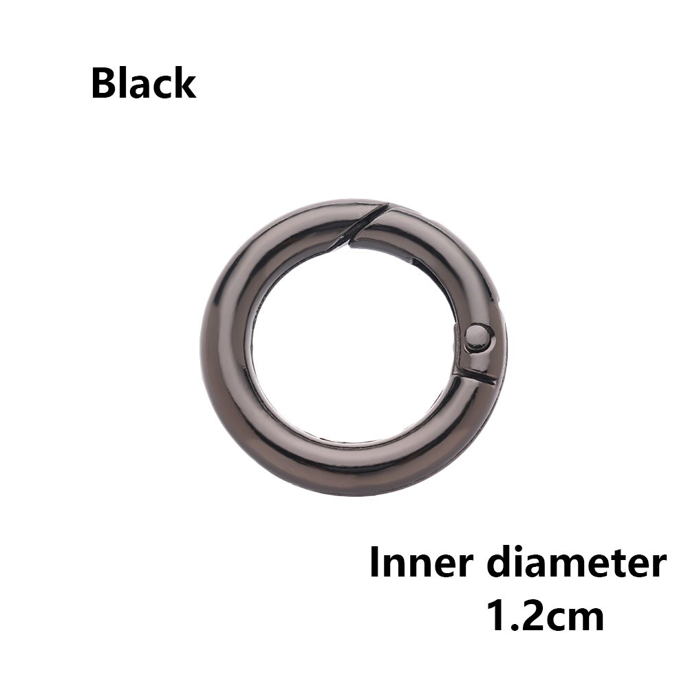 2 Stuks Riem Gesp Clips Trigger Bagage Leathercraft Spring Gate Sluiting O Ring Hond Sleutelhanger Karabijnhaak Tas Accessoires: 1.2cm - Black