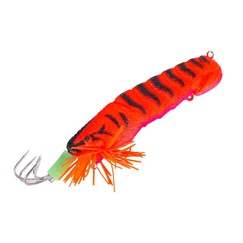 FSDZSO appât de calmar crochet de calmar leurres de crevettes en bois gabarits appât de seiche Simulation réaliste Silicone poulpe appât pêche: green