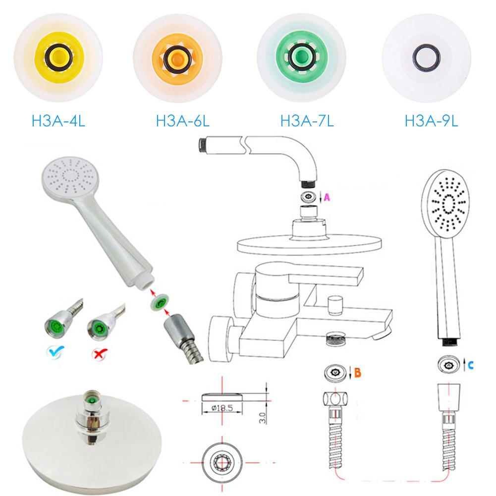 4 Stks/set Water Saving Chip Douchekop Apparaat Douche Regulator Water Saver Connector Controleren Douche Mixer Kit Voor Badkamer Douche