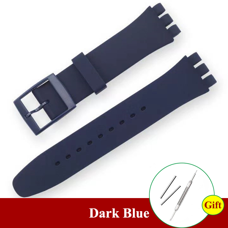 16mm 17mm 19mm 20mm Zachte Siliconen Armband Kleurrijke Horlogeband voor Swatch Horlogeband Vervanging Horloges accessoires met Tool