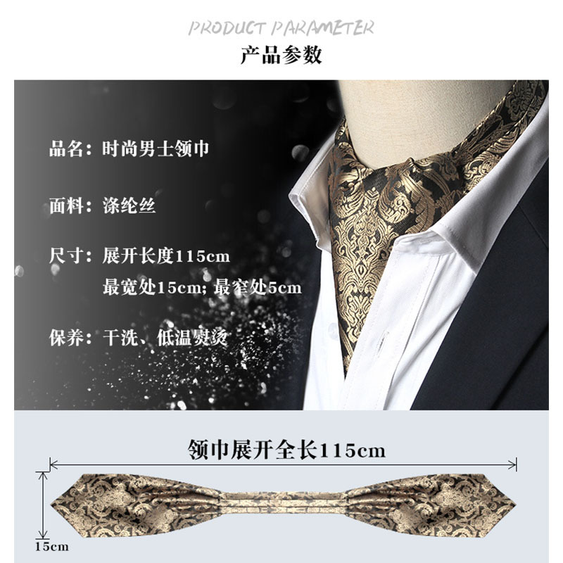 Hommes Vintage Polka Dot Wedding Formal Craings.com Ascot Scrunch Self Style, Gentleman Polyester, InjPaisley Neck, fraîchement