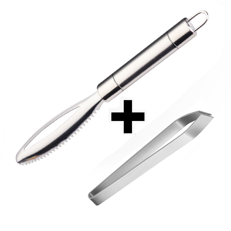 Fish Skin Brush Stainless Steel Fish Cleaning Scraper Knife Quick Scraping Fish Scale Skin Remover Fish Scraping Peeler: 2PCS