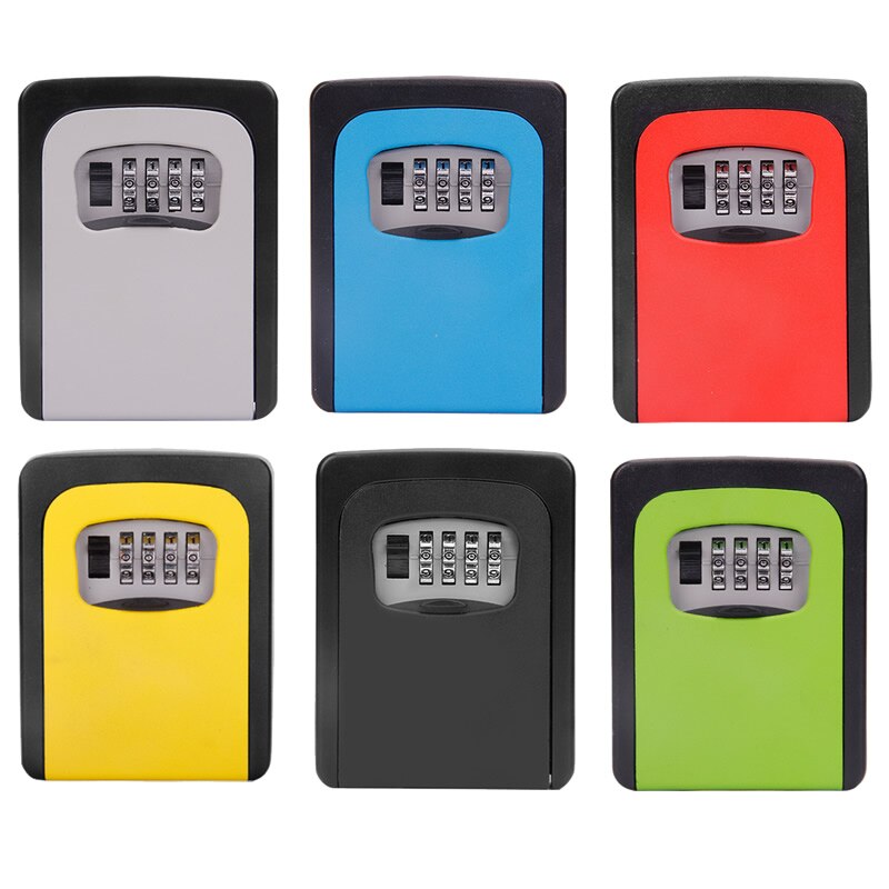 robić montażu na ścianie zapasowe klucze bezpieczny schowek robić przechowywania z 4 cyfra kombinacja blokada biuro w domu metalowe ukryty klucz tajne organizator