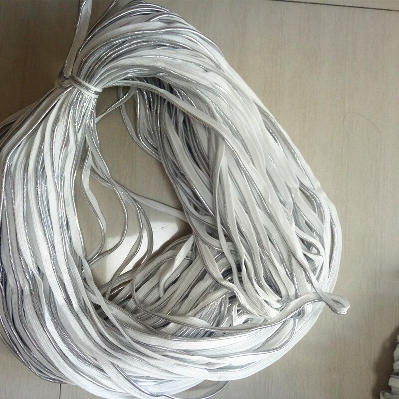 Witte zilveren schuine band met koord, schuine biesband, maat 10mm x 100 meter, doe-het-zelf naai-accessoires voor quiltkussens