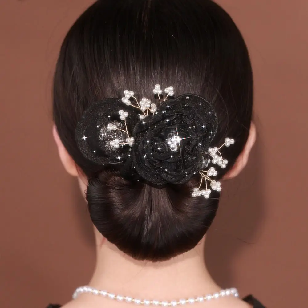 Pinza para el pelo de flores para mujer, 1 piezas, fabricante de moños flexibles antideslizantes, rizador de pelo perezoso, peinado de giro, herramienta de peinado: Gris