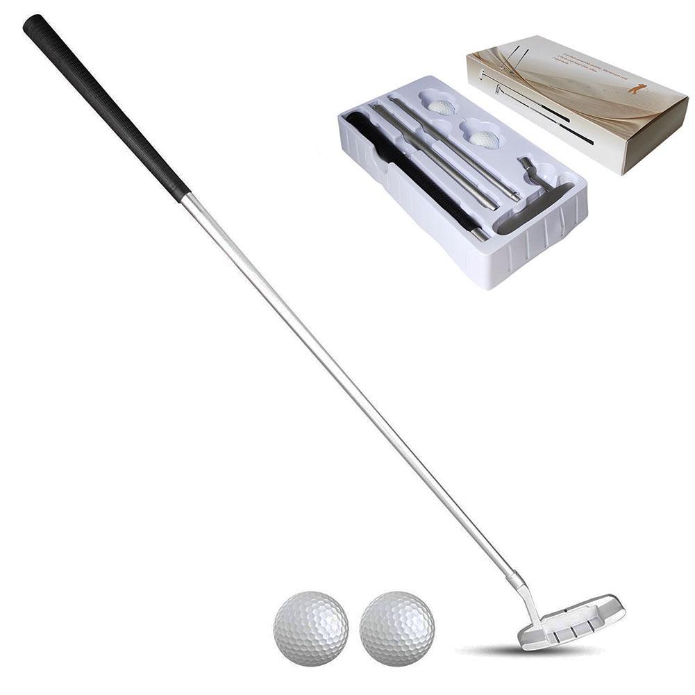 1set Golf Putting Trainer Portable Chipper Club Zinc Alloy Head Mallet Rod Grinding Push Rod Chipping Clubs Golf Putter Outdoor