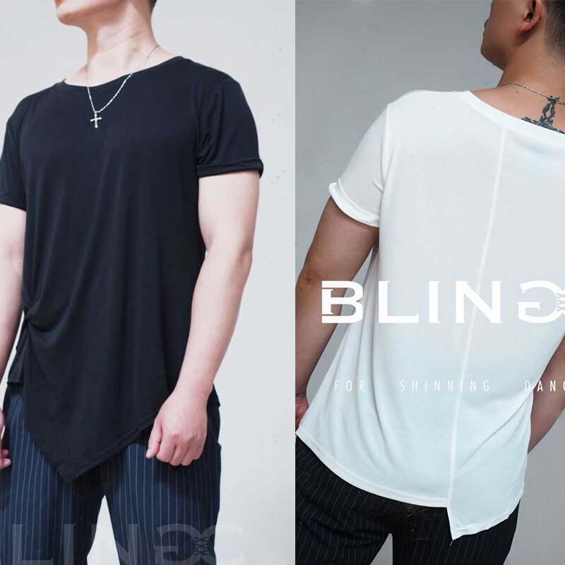 Latin Dance Tops Mannen Dans Kleding Zwart T-shirt Praktijk Slijtage Zomer Korte Mouwen Top Ballroom Dance Shirts Standaard BI649