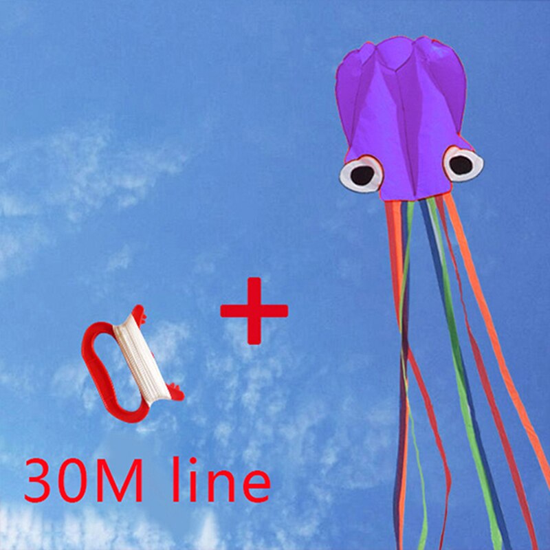 4m 13ft Length Large Soft Funny Cartoon Foldable Inflatable Kite For Outdoor Sports Octopus Long-Perfect for Beach