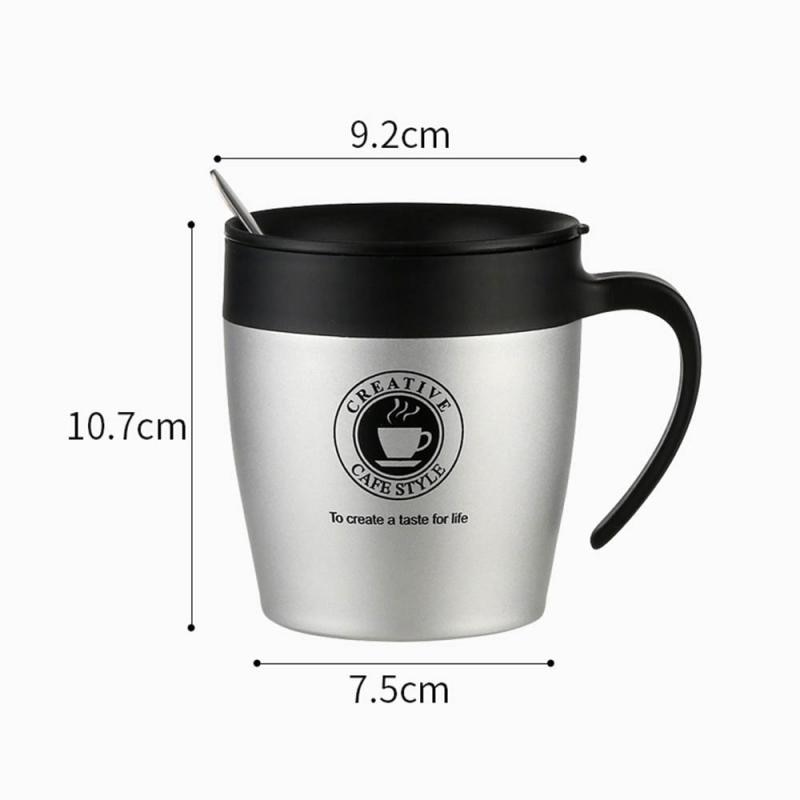 330ML Stainless Steel Insulated Coffee Cup Office Drink Cup With Handle Anti-scalding Cup Travel Thermos