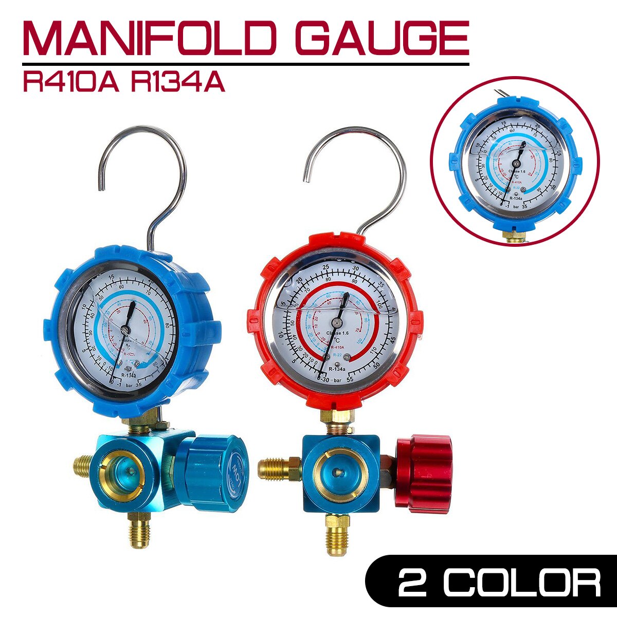 Manifold Digital Pressure Gauge Manifold Gauge Refrigerator Car Refrigerant High/Low R410a R134a Refrigerant Filling Device