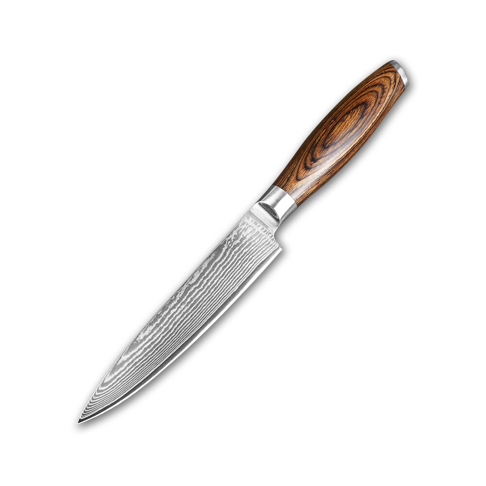 JUMCSONG-cuchillo de cocina para el hogar, utensilio de cocina de 67 capas, de acero damasco, para Chef, Santoku Nakiri Sashimi: H