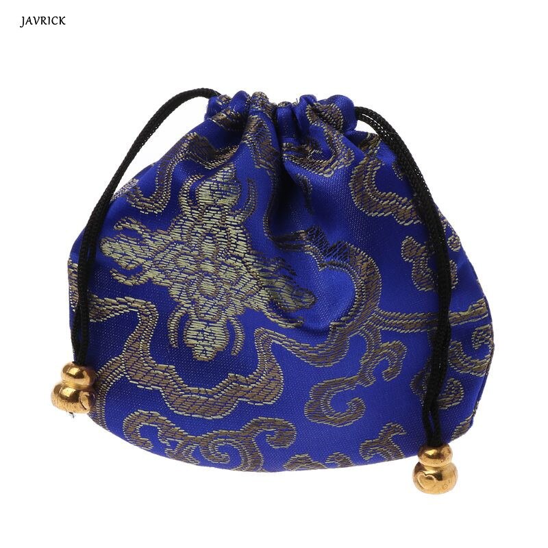 1pc Traditionele Zijde Travel Pouch Klassieke Chinese Borduurwerk Sieraden Verpakking Bag Organizer Handtassen Sieraden Tips: marine