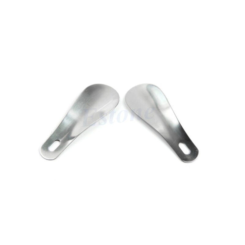 2Pcs 10cm Stainless Steel Shoe Horn Lifter Shoehorn Shoespooner Spoon 23GE