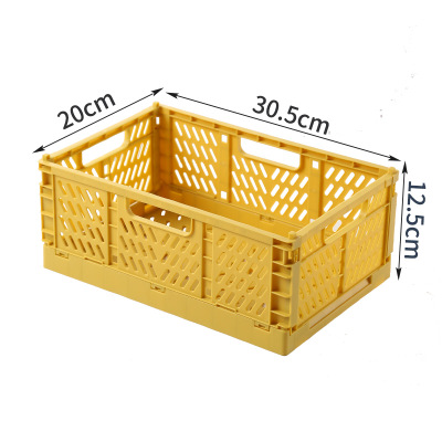 High Capacity Foldable Plastic Storage Basket Utility Cosmetic Container Desktop Home Kitchen Warehouse Storage Baskets Box: J