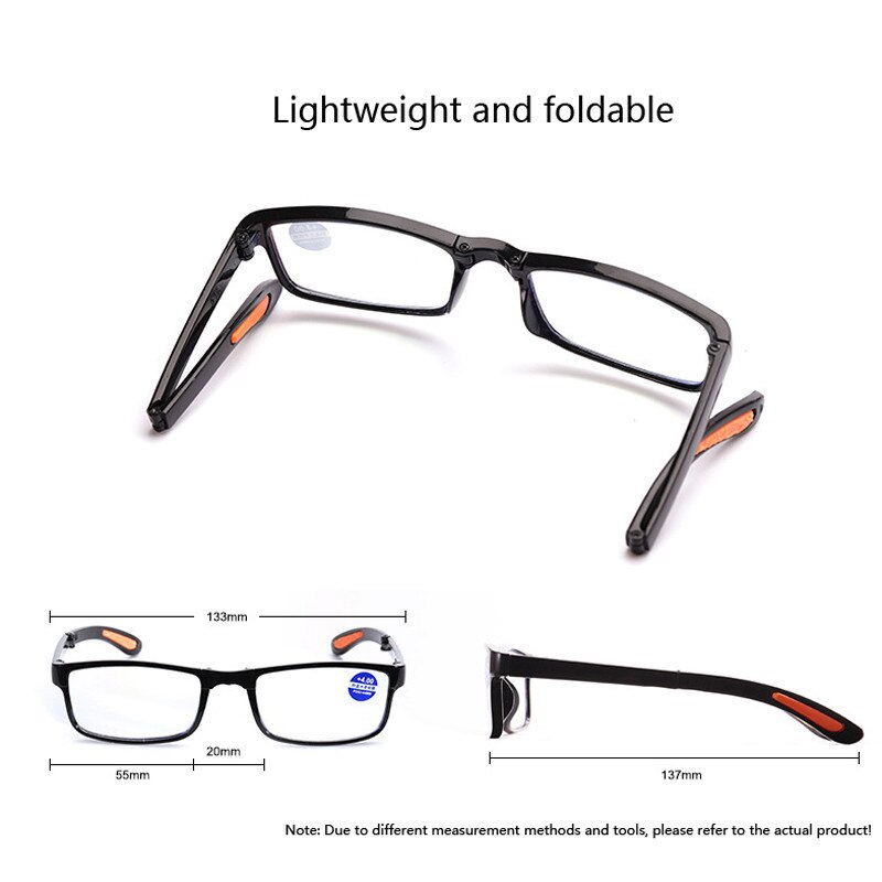 Zilead Portable Folding Blue - Proof Reading Glasses Ultra-Light Eye-Protecting Reading Glasses +1.0+1.5+2.0+2.5+3.0+3.5+4.0