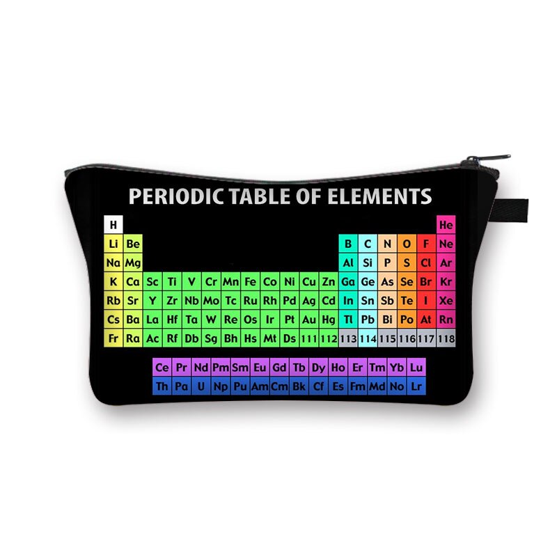 Lustige Periodensystem der Elemente Kosmetik Tasche Frauen machen-hoch Taschen Mathematik aufbringen Reißverschluss Lippenstift Tasche Tragbare Kulturbeutel Taschen: shzbelement01cw