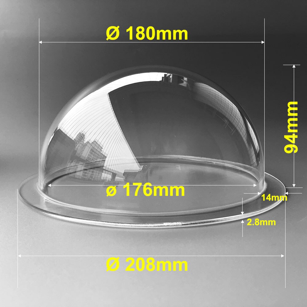 208x94mm Clear Acrylic High Speed Dome PTZ Camera Shield Housing/ Anti-dust Protection Case for CCTV Camera