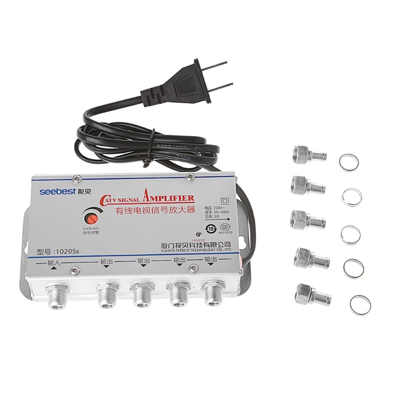 Nova Forma 4 VCR TV Antena Amplificador De Sinal de CATV 220V 45-860MHz Impulsionador Splitter