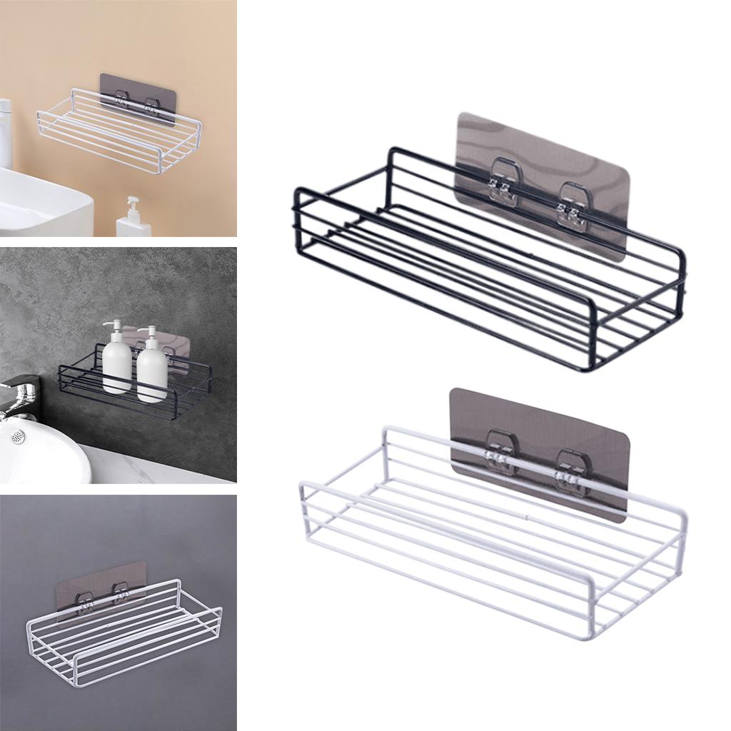 Wall Mounted Storage Rack No Drilling Rust Proof Organizer Seasoning Rack Bathroom Shower Caddy for Kitchen Toilet Bar Decor
