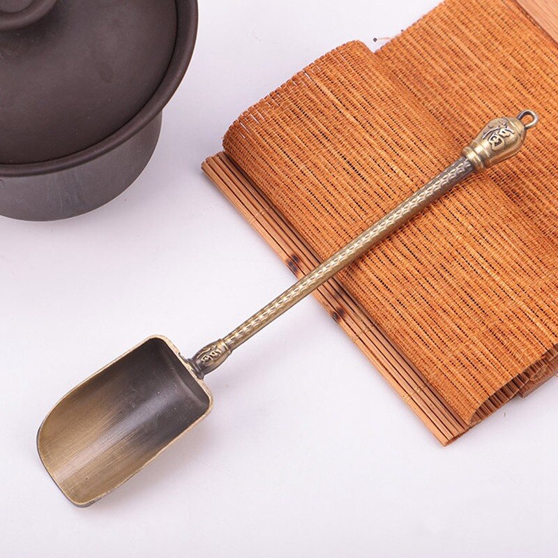 Chinese Tea Spoons Copper Tea Scoop Spoon Tea Leaves Chooser Holder Chinese Kongfu Tea Accessories Tools