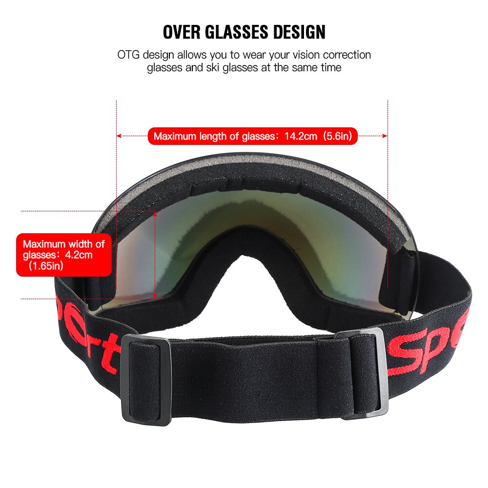 Winter Ski Goggles Unisex Snowboard Goggles Gear Skiën Sport Volwassen Eyewear Anti-Fog Uv Lens Abs Ski Mask Outdoor sport