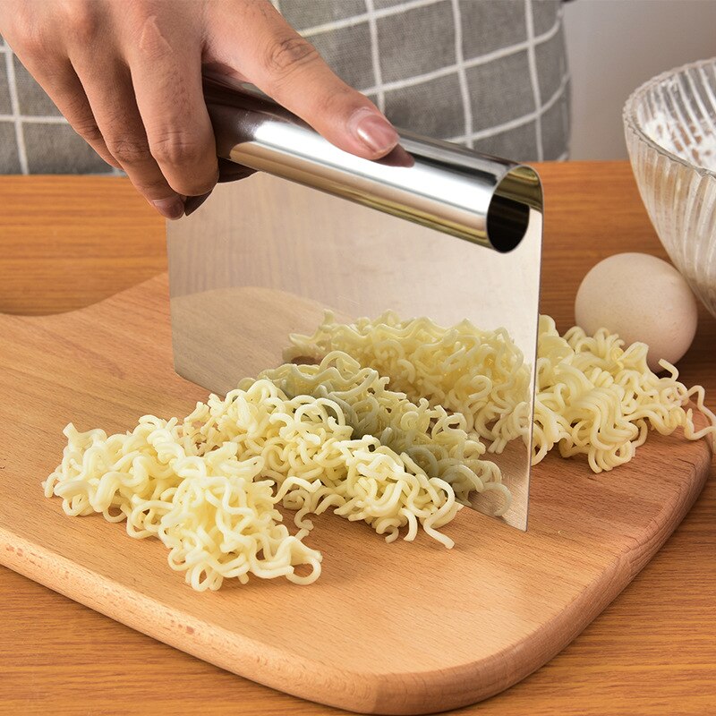 Stainless Steel Multi-Purpose Cake Smoother Scraper Cooking Baking Dough Pizza Bread Spatulas Cutters Pastry Kitchen Tools