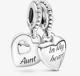 925 Sterling Silver Eye&Heart Beads Magical Unicorn Double, Hamsa Hand Dangle Charm Fit Original Bracelet Women DIY Jewelry: PD677