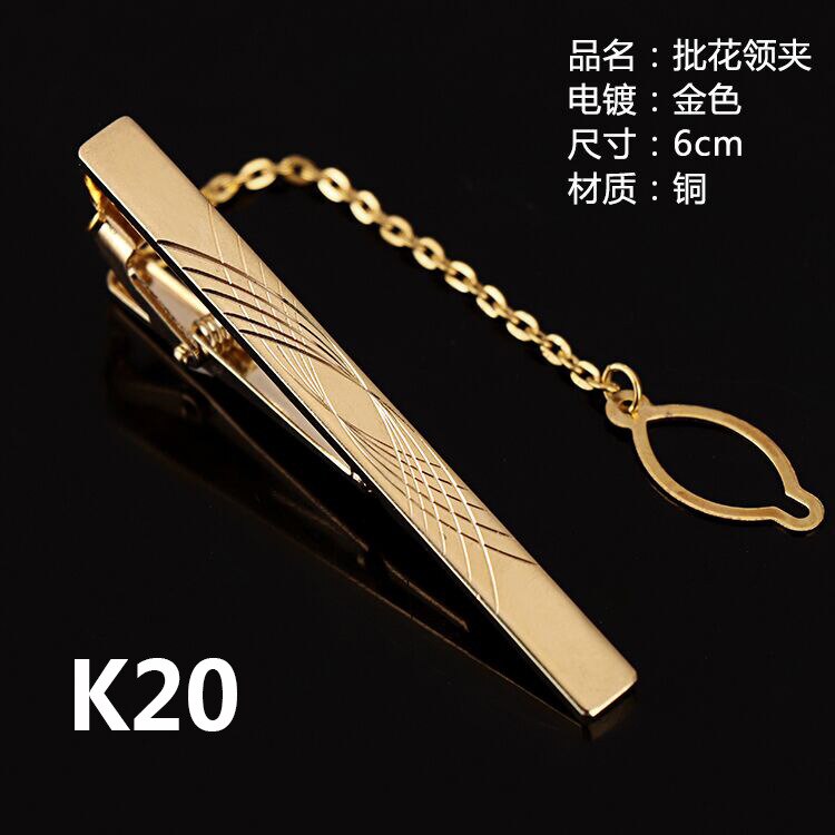 Goldron-pince à cravate classique pour hommes, pince à cravate en alliage pour collier en émail de , Pin au mètre, Business: K20