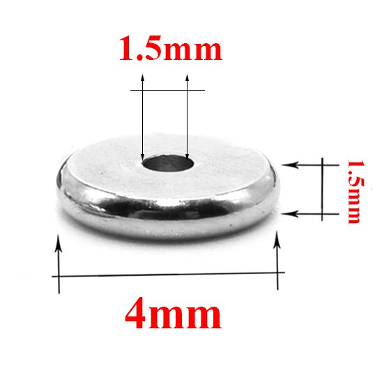 50 teile/los 4 5 6 8 10mm Edelstahl Flache Runde Perle verlieren Abstandshalter Perlen für DIY Schmuck Machen halskette Zubehör: 4x1.5mm