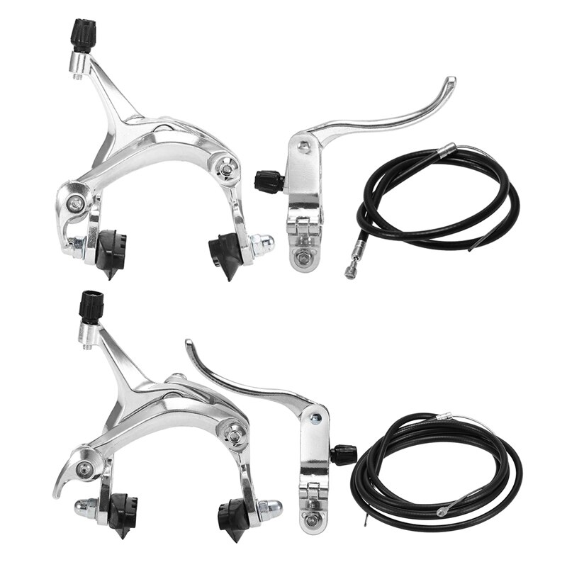 2 Set Front & Rear Fixie Road Bike Cruiser Brake Set Bike Brake Kit Bike Caliper Brake Kit Side Pull Brake Set for Most Fixie Bi: Default Title