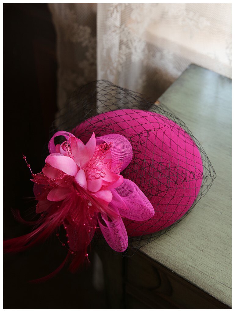 mujer boda sombrero flor negro para de novia velo pelo con peine perla con cuentas para novia sombreros y fascinadores