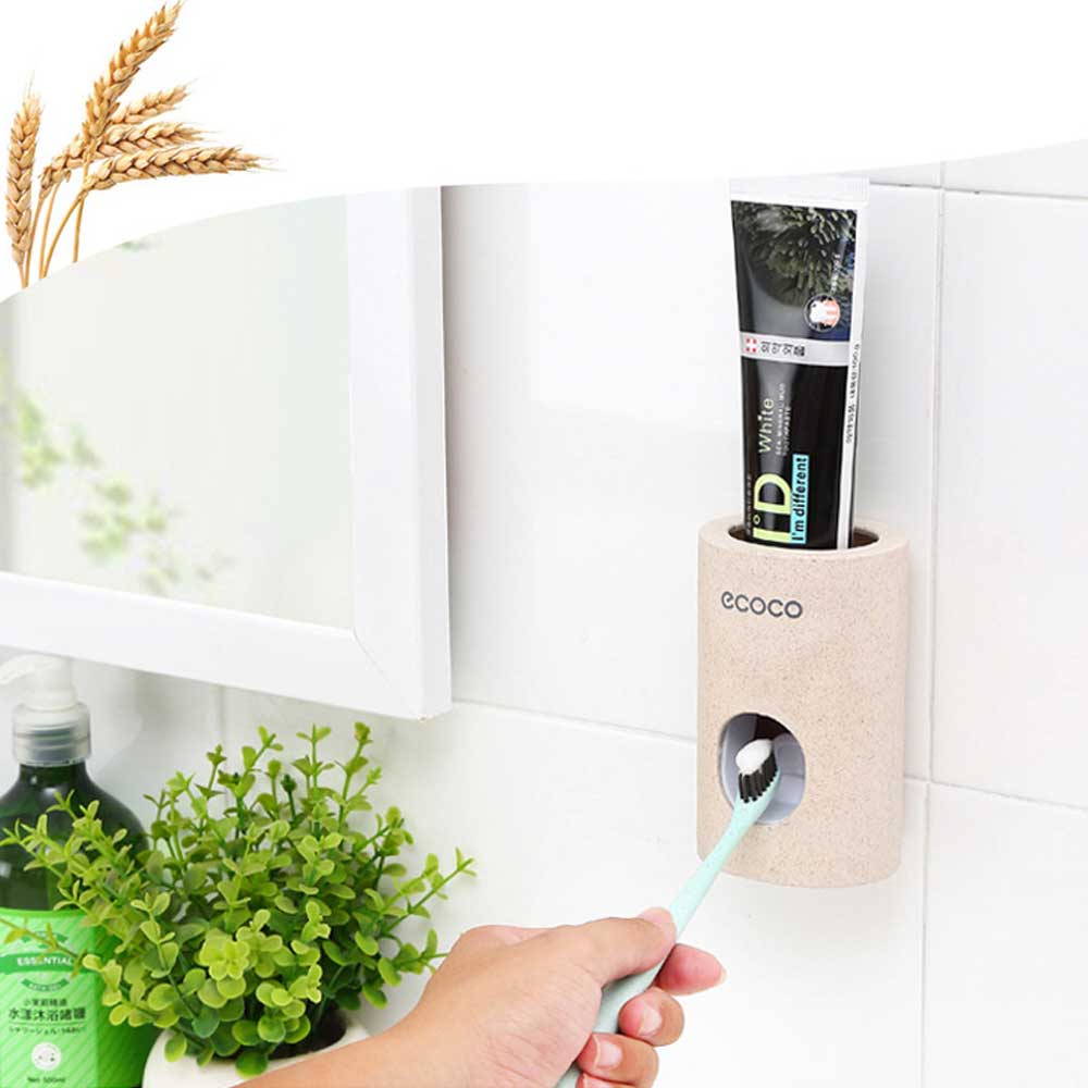 Tandpasta knijpers automatische tandpasta dispenser tand stofdichte tandenborstelhouder wandmontage standaard badkamer accessoires set