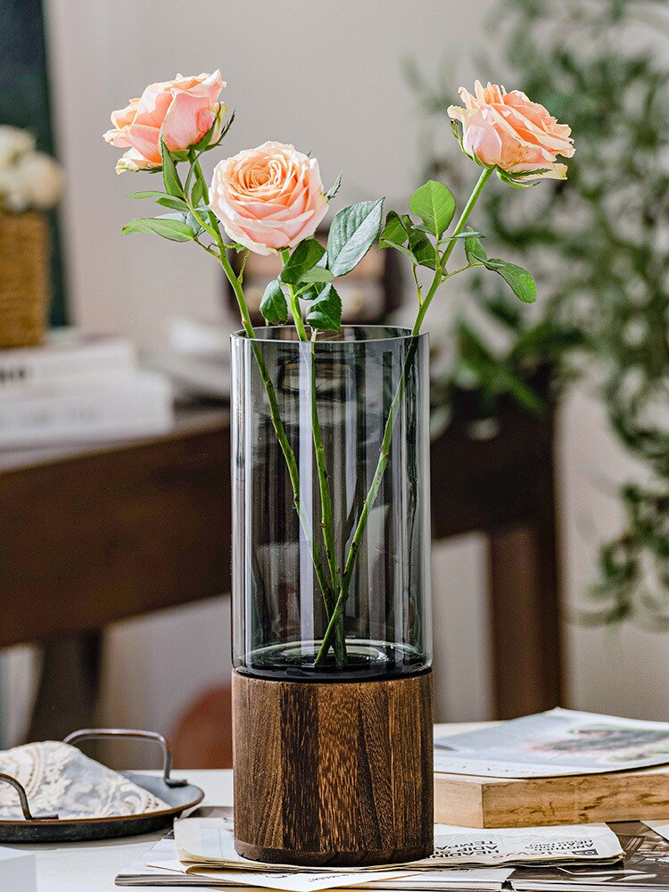 Vase Décoratif Leonardo Verre Et Bois - Modèle 025645, Neuf, Fabriqué En Allemagne