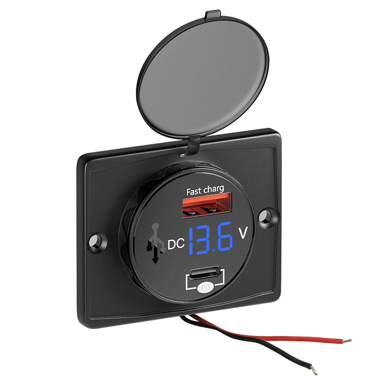 12-24V Dual Ports Car Charger Socket USB Charger Outlet Power Adapter with Sliding Cap for Car Motorcycle Truck ATV RV Boat: PURPLE