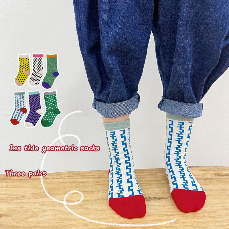 Lente Herfst 6 Pairs Kids Sokken Koreaanse Cartoon Cross Luipaard Print Baby Jongens Meisjes Katoen Sport Sokken Voor 1-9Years Kinderen