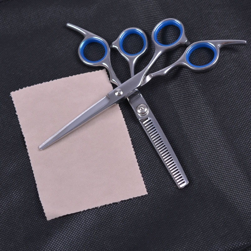 6 Inch Cutting Thinning Styling Tool Hair Scissors Stainless Steel Salon Hairdressing Shears Regular Flat Teeth Blades