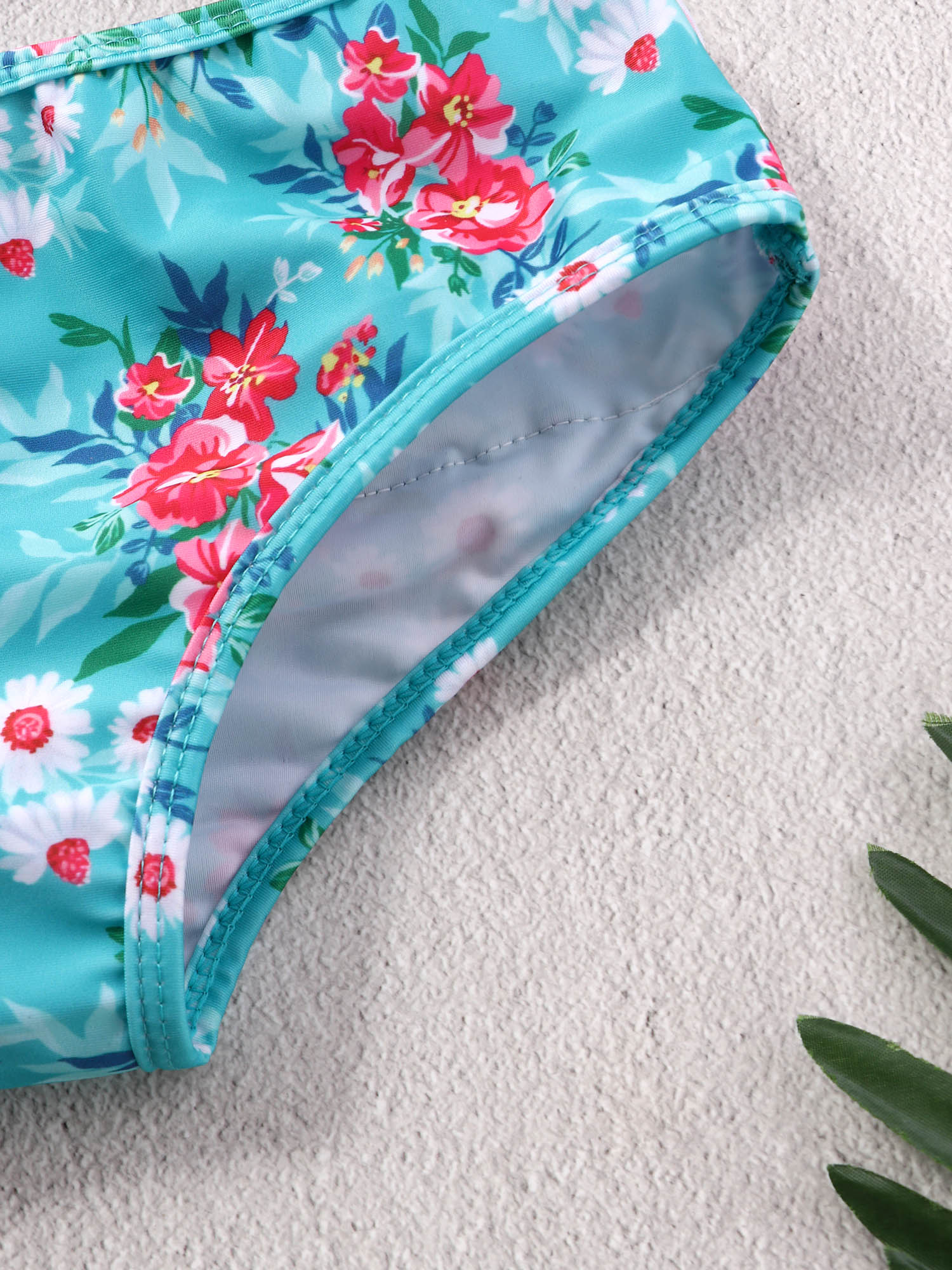 Kids Swimsuits Girl's Bathing Suit Striped Tankini Set Ruffle Tank Top Floral Print Bikini Bottom 2Pcs Swimwear for Little Girl