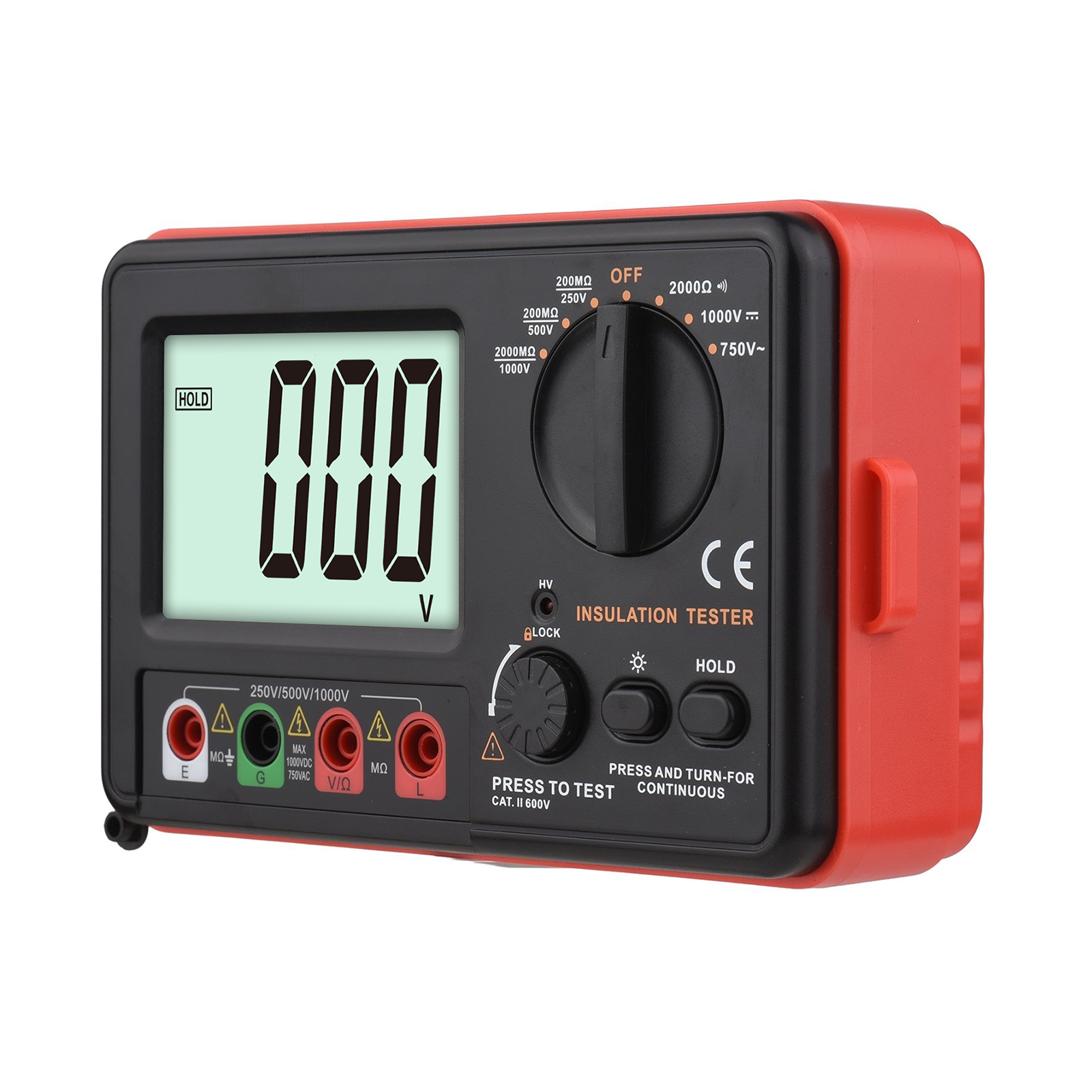 Digital Insulation Resistance Tester with LCD Display DC 250V/ 500V/ 1000V AC 750V Multifunction Insulation Resistance Meter Kit